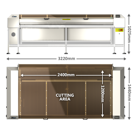 Laser cutting machine - FB2400 dimentions